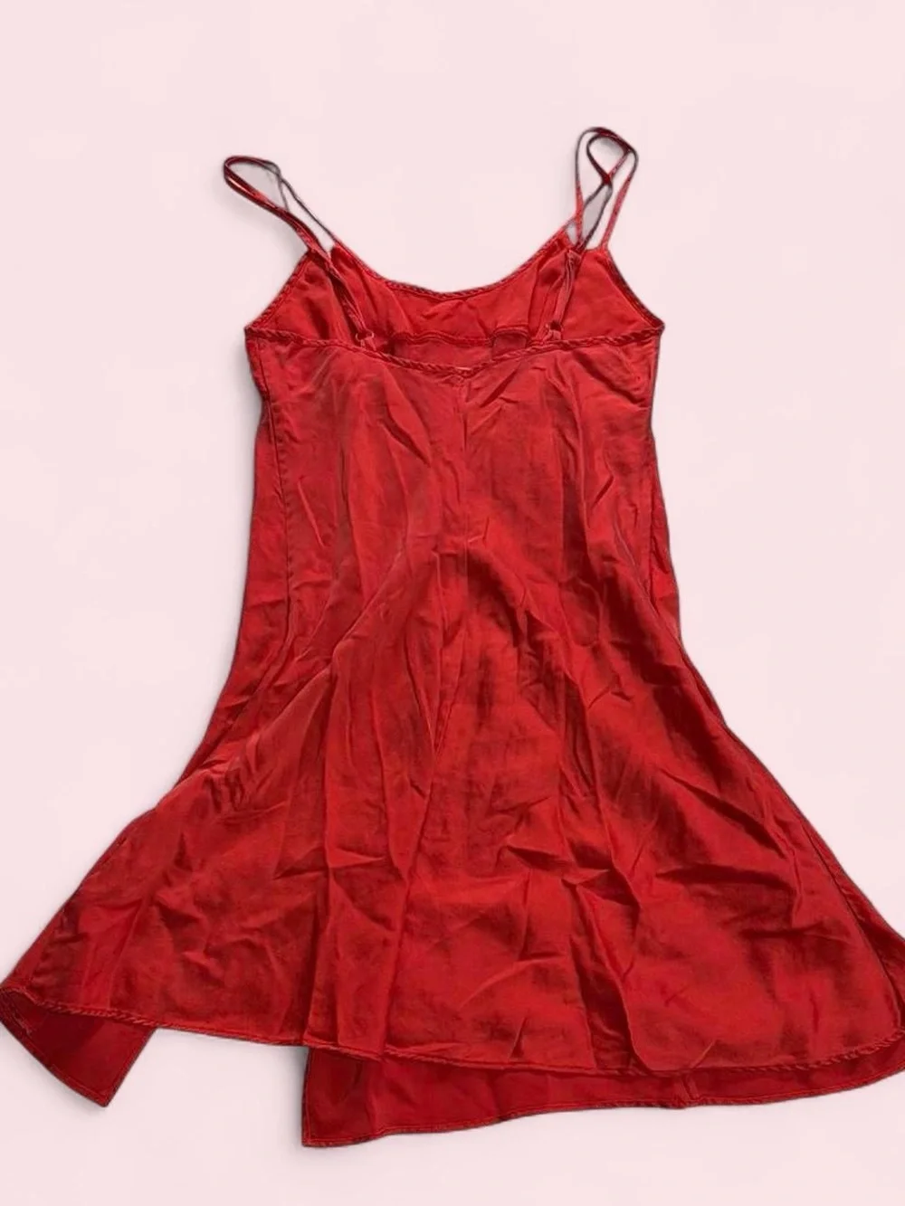 1997 Victoria's Secret Red 100% silk slip dress